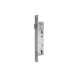 Cerradura monopunto de caja estrecha 2215be de palanca basculante, cilindro te5, picaporte regulable, entrada de 35mm, acabado acero inoxidable, sin escudo ni cerradero.
