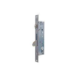 Cerradura monopunto de palanca basculante 2216be de caja estrecha para puertas de vaivén de rodillo, sin cilindro, entrada de 25mm, sin escudo ni cerradero, acabado acero inoxidable