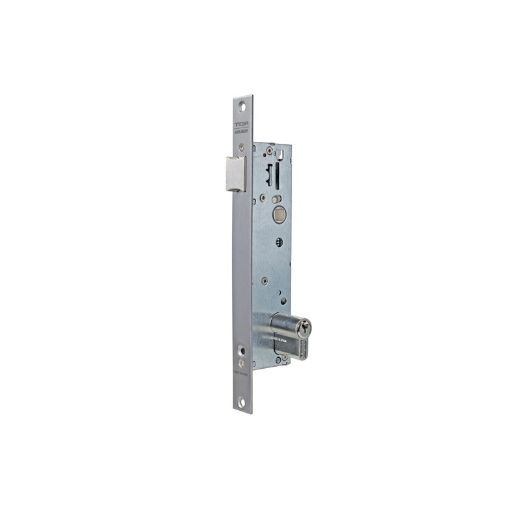 Cerradura monopunto de caja estrecha 2219be de de solo picaporte, cilincro te5, sin cerradero, sin escudo, entrada de 30mm, acabado acero inoxidable