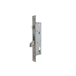 Cerradura monopunto de palanca basculante 2246 con gancho reforzado para puertas de vaivén con rodillo, sin cilindro, entrada de 25mm, acabado acero inoxidable