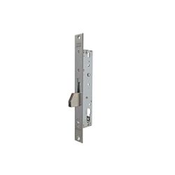 Cerradura monopunto de palanca basculante 2211, sin cilindro, sin picaporte, entrada de 20mm, acabado acero inoxidable, escudo e190