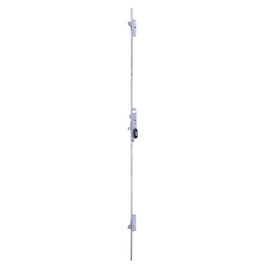 Cerradura multipunto 2230l con 3 puntos de cierre frontal y palanca gancho, entrada de 21mm, cilindro t80, acabado acero inoxidable