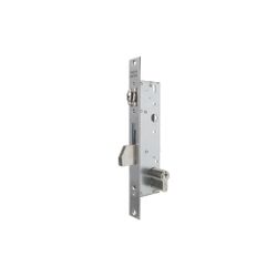 Cerradura monopunto de palanca basculante 2216 para puertas de vaivén de rodillo, cilindro te5, entrada de 35mm, sin escudo ni cerradero, acabado acero inoxidable