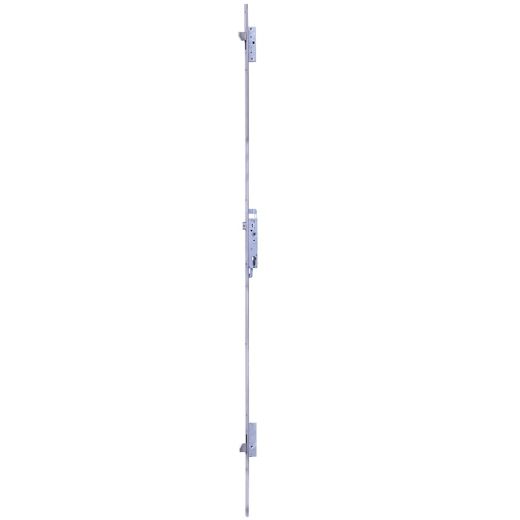 Cerradura multipunto 2231l con 3 puntos de cierre frontales y palanca de gancho, entrada de 21mm, sin cilindro, acabado acero inoxidable