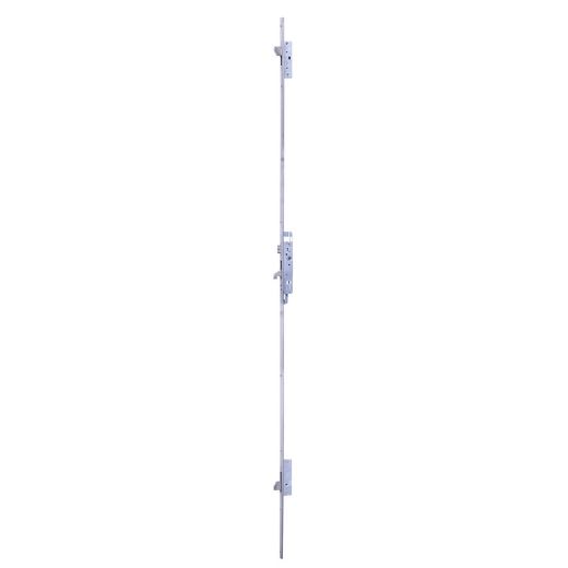 Cerradura multipunto 2236l con 3 puntos de cierre frontales y palanca gancho, entrada de 21mm, sin cilindro, acabado acero inoxidable