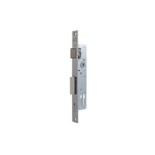 Cerradura monopunto de palanca basculante 2210, sin cilindro, picaporte regulable, entrada de 20mm, acabado acero inoxidable