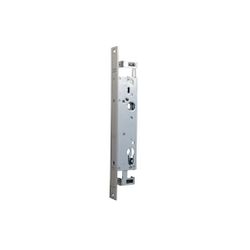 Cerradura multipunto con palanca basculante 2237 con 1 cierre frontal y 2 cierres en punto alto y bajo, leva de 15, entrada de 20mm, sin cilindro, acabado acero inoxidable