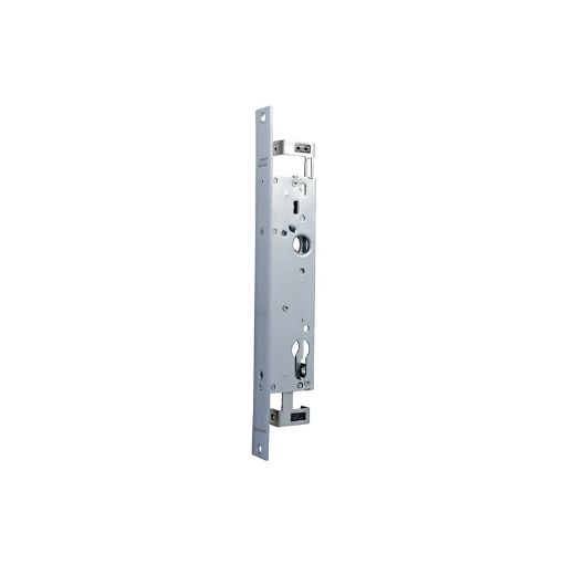 Cerradura multipunto con palanca basculante 2237 con 1 cierre frontal y 2 cierres en punto alto y bajo, leva de 15, entrada de 30mm, sin cilindro, acabado acero inoxidable