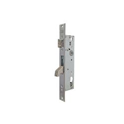 Cerradura monopunto de palanca basculante 2240 con gancho reforzado con dos placas de acero, sin cilindro, para leva de 15mm, entrada de 35mm, acabado acero inoxidable