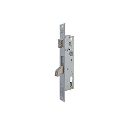 Cerradura monopunto de palanca basculante 2240 con gancho reforzado con dos placas de acero, sin cilindro, para leva de 15mm, entrada de 20mm, acabado acero inoxidable
