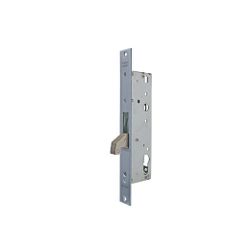 Cerradura monopunto de palanca basculante sin picaporte 2241 con gancho reforzado, sin cilindro, para leva de 15mm, entrada de 20mm, sin escudo ni cerradero acabado inoxidable