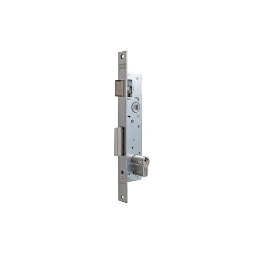 Cerradura monopunto de palanca deslizante 2210e de ancho de caja estrecha, cilindro te5, picaporte reversible, entrada de 20mm, acabado acero inoxidable