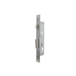 Cerradura monopunto de palanca deslizante 2216 para puertas de vaivén con rodillo, sin cilindro, picaporte reversible, entrada de 25mm, acabado acero inoxidable