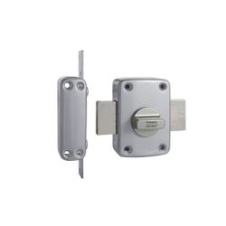 Cerrojo de sobreponer monopunto 2110 con botón interior y llave por el exterior, sin cilindro, regulable, acabado acero cromado