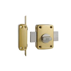 Cerrojo de sobreponer monopunto 2110 con botón interior y llave por el exterior, cilindro t60, acabado acero esmaltado