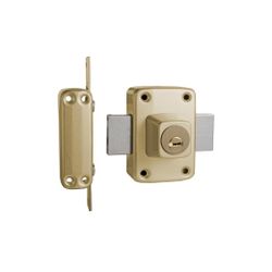 Cerrojo de sobreponer monopunto 2111 con llave por ambos lados, cilindro t60, acabado acero esmaltado