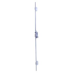 Cerradura de seguridad multipunto t2b3 de 3 puntos de cierre, sin cilindro, entrada de 50mm, cerradero largo, longitud de 2110mm, acabado acero cromado