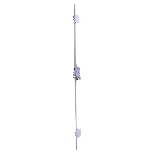 Cerradura de seguridad multipunto t2b3 de 3 puntos de cierre, cilindro t60 60mm, entrada de 50mm, cerradero largo, acabado hierro niquelado