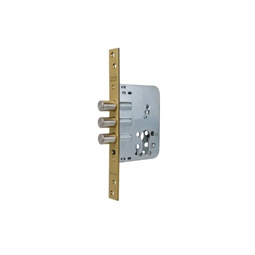 Cerradura de seguridad monopunto r101b de solo palanca con 3 bulones de cierre, sin cilindro, entrada de 60mm, escudo e300l, acabado acero esmaltado