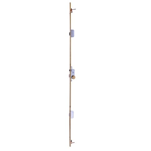 Cerradura de seguridad multipunto tlps3 de 3 puntos de cierre, cilindro t60 de 70mm, cerradero corto, acabado acero esmaltado