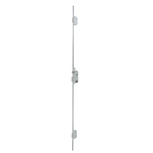 Cerradura de seguridad multipunto proyección tpb3 de 3 puntos de cierre, cilindro t60 de 60mm, entrada de 60mm, cerradero largo, acabado acero cromado