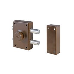 Cerrojo de seguridad 16 de bulones y pomo interior, cilindro forjado, entrada de 30mm, caja de 60mm, acabado hierro pintado