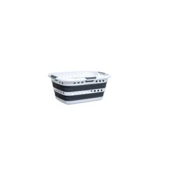 CESTA PARA ROPA PLEGABLE. 45 LITROS. GRIS