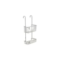 CESTILLO CON COLGADOR MAMPARA 2 ALTURAS ALUMINIUM