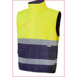 CHALECO ACOLCHADO BICOLOR AV AZUL NAVY/AMARILLO FLUOR T-2XL