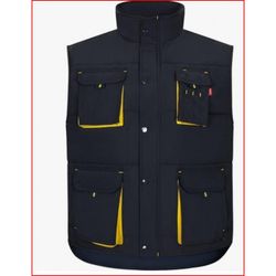 CHALECO ACOLCHADO BICOLOR AZUL NAVY/AMARILLO T-2XL