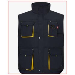 CHALECO ACOLCHADO BICOLOR AZUL NAVY/AMARILLO T-L