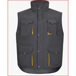 CHALECO ACOLCHADO BICOLOR GRIS/AMARILLO T-M