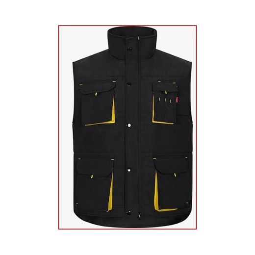 CHALECO ACOLCHADO BICOLOR NEGRO/AMARILLO T-L