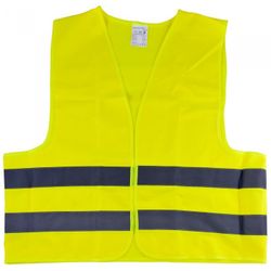 CHALECO AMARILLO CON BANDA REFLECTANTE MARCADA HOMOLOGADO