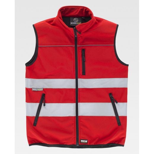 CHALECO CON CINTA REFLECTANTE ROJO T-XL