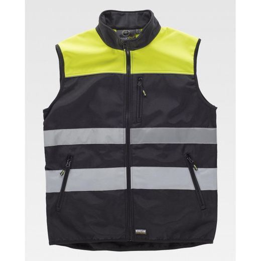 CHALECO REF.C2921 NEGRO+AMARILLO A.V. T-XXL