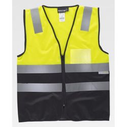 CHALECO REF.C3615 AMARILLO AV+NEGRO T-L