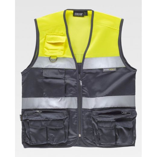 CHALECO REF.C4010 GRIS+AMARILLO A.V. T-XXL
