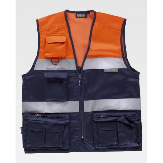 CHALECO REF.C4010 MARINO+NARANJA A.V. T-S