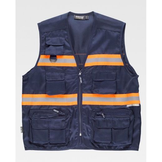 CHALECO REF.S3136 MARINO+NARANJA A.V. T-L