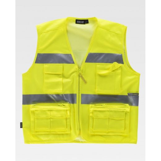 CHALECO TIPO SAFARIMULTIBOLSILLOS AMARILLO A.V. T-XL