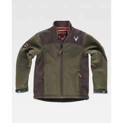 CHAQUETA INFANTIL WORKSHELL REF.S8120 VERDE CAZA/MARRON T-8