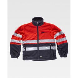 CHAQUETA POLAR C4027 ROJO A.V./AZUL MARINO T-XL