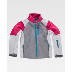 CHAQUETA REF.RN3010002 GRIS JASPEADO+GRIS CLARO+ROSA FUCSIA T-10