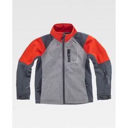 CHAQUETA REF.RN3010002 GRIS JASPEADO+GRIS OSCURO+ROJO T-8