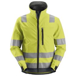 CHAQUETA SOFTSHELL ALLROUNDWORK ALTA VISIBILIDAD CL.3 AMARILLO-GRIS ACERO T-L