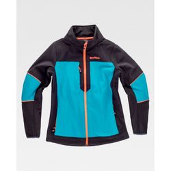 CHAQUETA SOFTSHELL REF.RN1010001 NEGRO+TURQUESA T-L