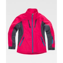 CHAQUETA SOFTSHELL REF.RN1010002 ROSA FUCSIA+GRIS OSCURO T-L