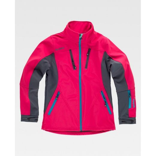 CHAQUETA SOFTSHELL REF.RN1010002 ROSA FUCSIA+GRIS OSCURO T-L