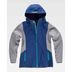 CHAQUETA SOFTSHELL REF.RN1010003 AZULINA+GRIS JASPEADO T-S